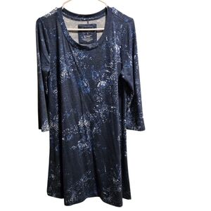 Sonoma Blue Textured Fabric Dress 3/4 Sleeve Ladies Small